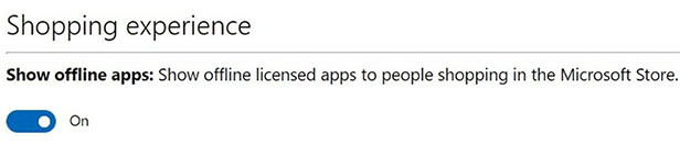 Show offline licenses apps checkbox.