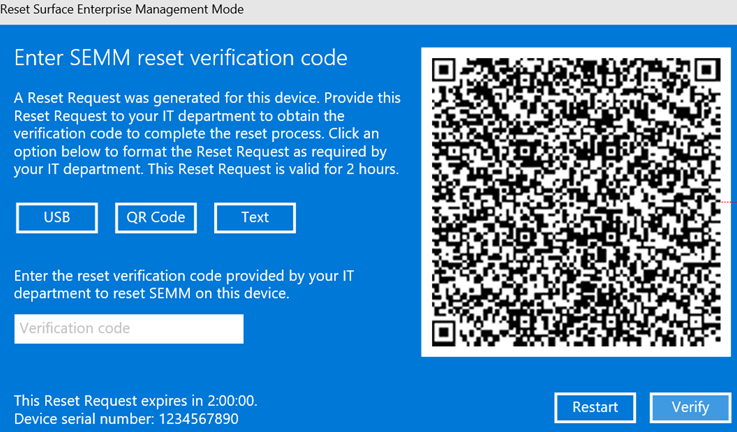Recovery Request displayed as a QR Code.
