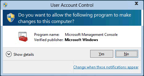 Screen shot of the UAC consent prompt