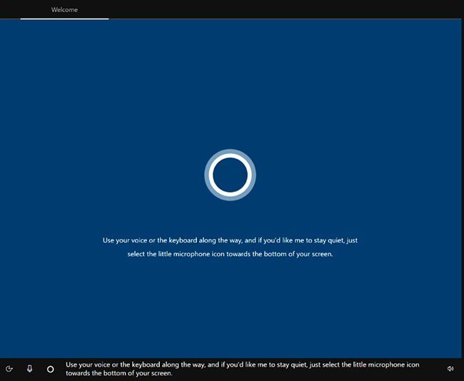 Cortana is enabled to guide you through the process.