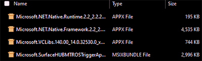 Screenshot of downloaded files.