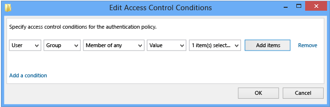 Click OK and create any other conditions for the computer account