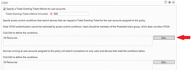 To restrict the user account to select devices, click Edit