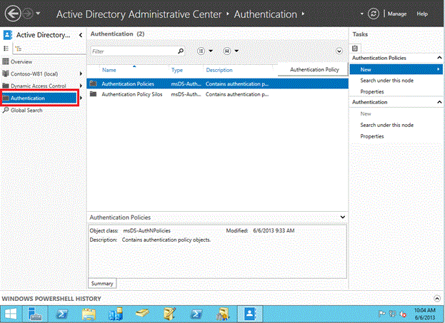 Screenshot showing Active Directory Administrative Center
