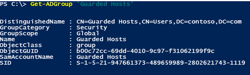 Get-AdGroup command with output